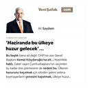 ‘Haziranda bu ülkeye huzur gelecek’…