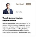 Yaşadığımız dünyada hayatın anlamı