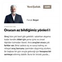 Orucun az bildiğimiz yönleri I