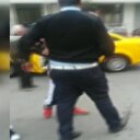 Taksici polis kavgası kamerada