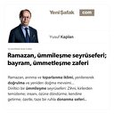 Ramazan, ümmîleşme seyrüseferi; bayram, ümmetleşme zaferi