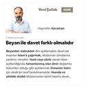 Beyan ile davet farklı olmalıdır