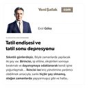 Tatil endişesi ve tatil sonu depresyonu