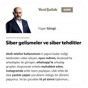 Siber gelişmeler ve siber tehditler