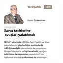 Savaş tacirlerine avuçları yalatılmalı