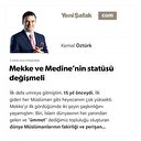 Mekke ve Medine’nin statüsü değişmeli