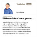 İTÜ Rover Takımı’nı tutuyorum…