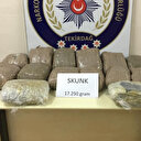 Şüpheli bavullardan 17 kilogram skunk çıktı
