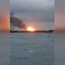 Kerç Boğazı'nda iki gemi alev aldı