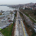 Eminönü - Alibeyköy tramvay hattının rayları yerleştiriliyor