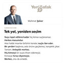 Tek yol, yeniden seçim