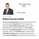 Ankara’nın zor seçimi