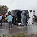 Çanakkale'de yolcu otobüsü devrildi