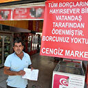 Hayırsever marketin veresiye defterini satın aldı