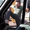Minibüs şoförünün estirdiği terör kamerada