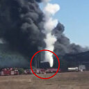 Tuzla'da patlayan tankın itfaiye aracının üzerine düşme anı kamerada