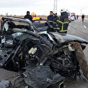 Aksaray'da işçileri taşıyan servis aracı ile otomobil çarpıştı: 16 kişi yaralandı