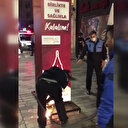 İBB ekipleri Beyoğlu Belediyesi'nin maske ve dezenfektan stantlarını vinçle söktü