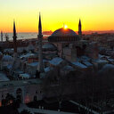 İlk namaza hazırlanan Ayasofya Camii'nde gün batımı kartpostallık görüntüler oluşturdu