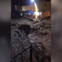 Giresun'da sel sularının binaların birinci katlarına ulaştığı görüntüler ortaya çıktı