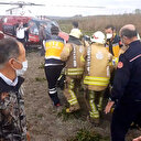 Yaralı pilot ambulans helikopterle hastaneye kaldırıldı