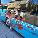 Otobüse alınmayan kadın şoföre kızıp otobüsü kırmızıya boyadı