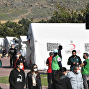 Deprem ardından kurulan çadır kentler havadan görüntülendi