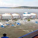 Depremde oluşan tsunaminin yeni görüntüleri ortaya çıktı