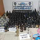 Manisa'da sahte içki imalathanesine dönüştürülen iş yerine operasyon yapıldı