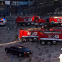 Biden kum dolu TIR'larla böyle korundu