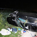 Önüne çıkan domuza çarparak şarampole uçtu: Altı yaralı var