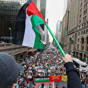 New York'taki İsrail Başkonsolosluğu önünde Filistin'e destek protestosu