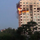 İşgalci İsrail, Gazze Şeridi’nde yer alan çok katlı Mushtaha Kulesi'ni vurdu