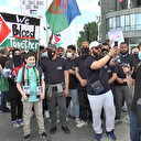 Kuzey Makedonya'nın başkenti Üsküp'te Filistin'e destek gösterisi düzenlendi