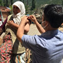 Eşek sırtında aşı oldu