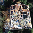 Beş dakika içinde ortalık savaş alanına döndü: Hasar havadan böyle fotoğraflandı