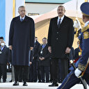 Cumhurbaşkanı Erdoğan'a Azerbaycan Birinci Ağalı köyünde karşılama töreni