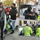 Scooter denetiminde ilginç görüntüler: İki günde iki ceza alan da var, kova taşın da