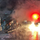 Alev alev yandılar: TIR'ın dorsesinde bulunan 7 sıfır araç küle döndü, sürücü gözyaşlarına boğuldu