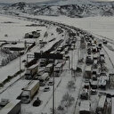 Kardan kapanan Tarsus-Adana-Gaziantep yolunda araç kuyruğu dronla görüntülendi