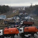 Energodar'da siviller şehrin girişine barikat kurdu
