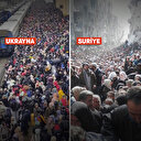Ukrayna'da çekilen bu fotoğraf Suriye savaşının unutulmayan karesini akıllara getirdi