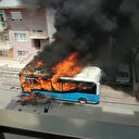 Halk otobüsü cayır cayır yandı