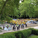 PKK yandaşlarının ardından FETÖ firarileri de Avrupa Konseyi önünde yürüyüş düzenledi