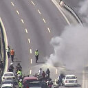 15 Temmuz Şehitler Köprüsü girişinde motosiklette yangın