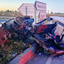 Edirne'de görenleri şaşırtan kaza: Araç ikiye bölündü üç kişi yaralandı