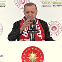 Balıkesir'deki toplu açılış töreninde Cumhurbaşkanı Erdoğan'ın dikkatini çeken pankart