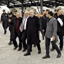 Bakan Soylu Gölyaka'da Kültür Park ile pazar yerine kurulan çadırlarda incelemelerde bulundu