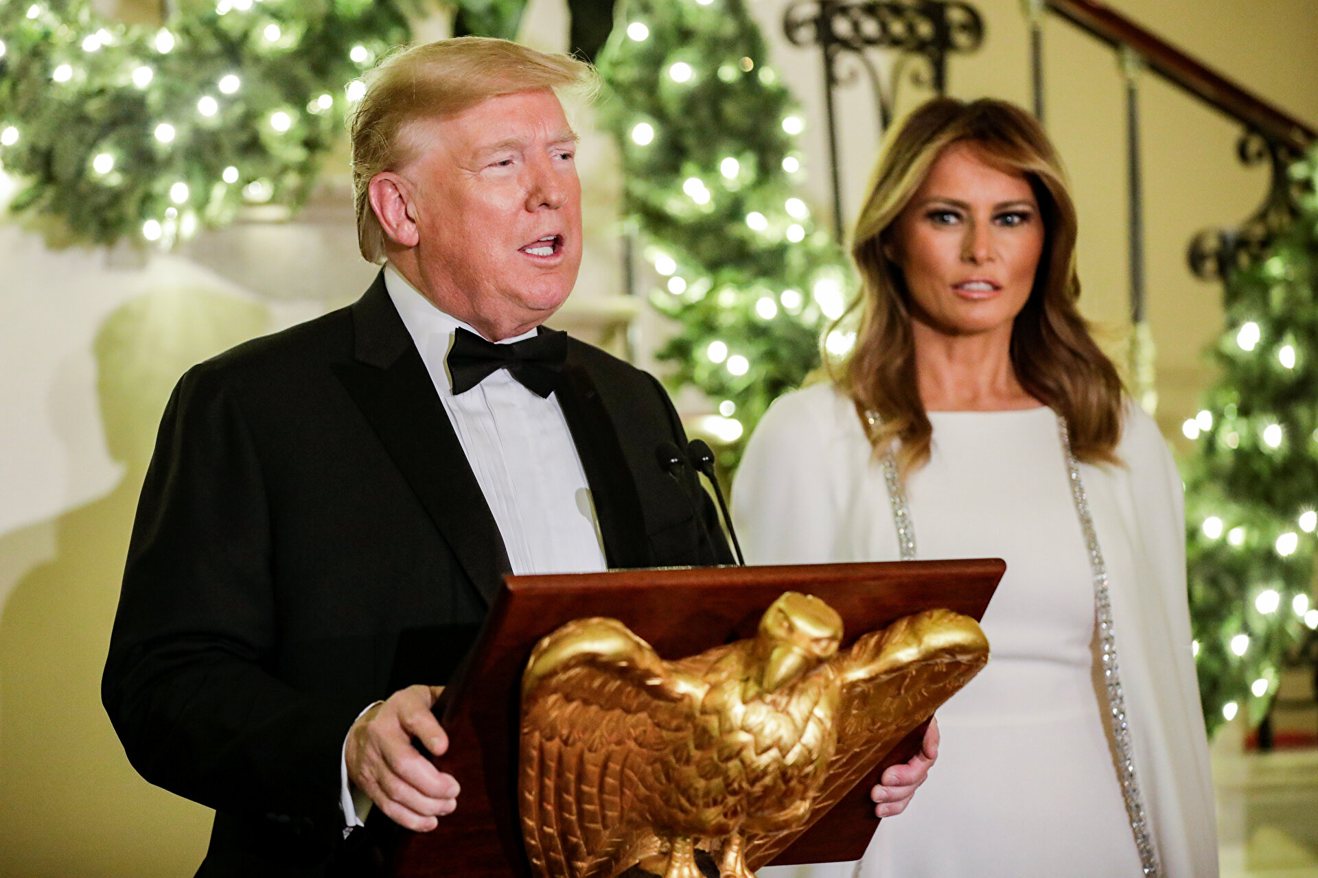 US President Donald Trump and First Lady Melania Trump at the Congressional Ball in Washington