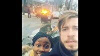 Selfie çekilirken başlarına öyle birşey geldi ki...